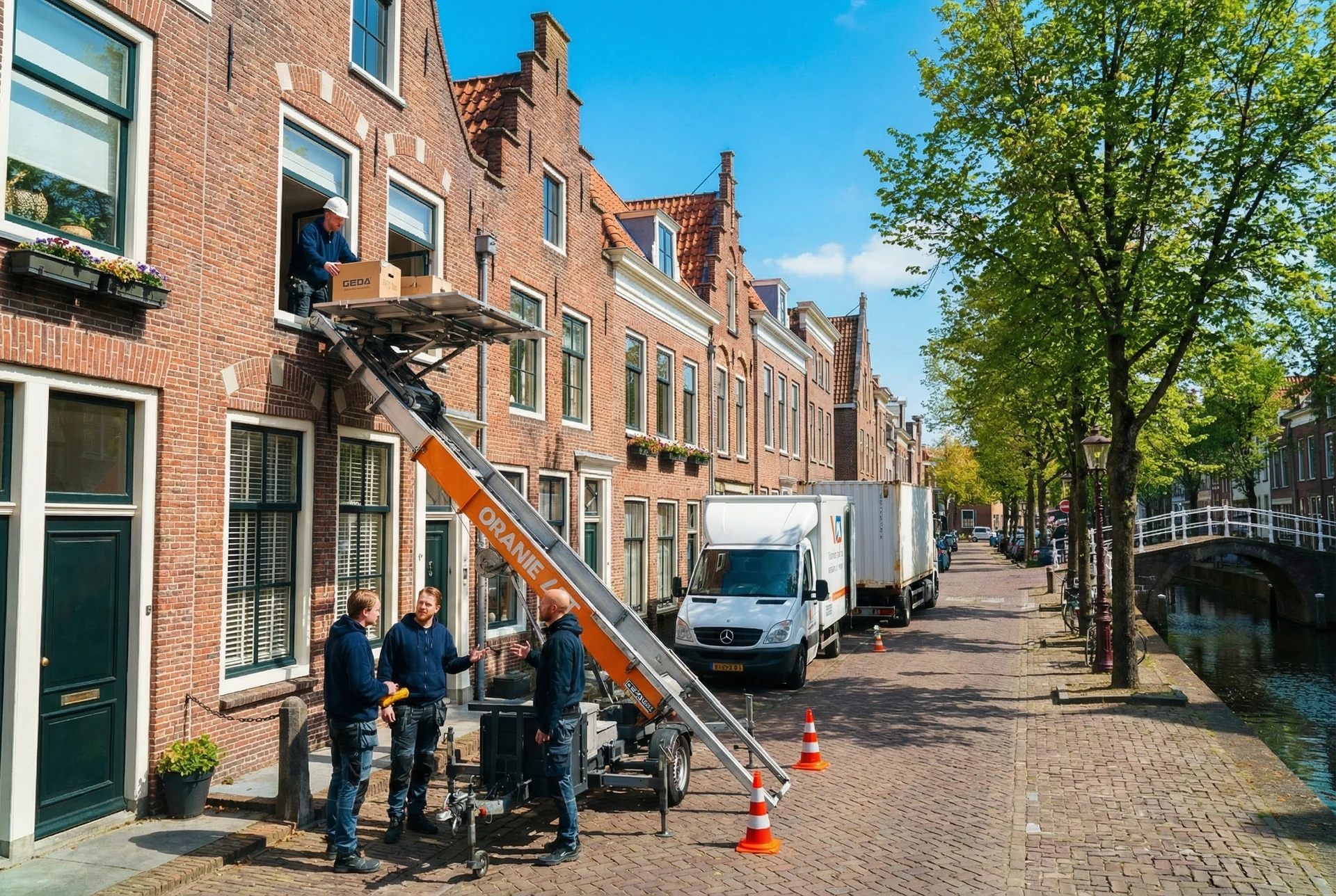 Aanhangerlift bij woning in Haarlem